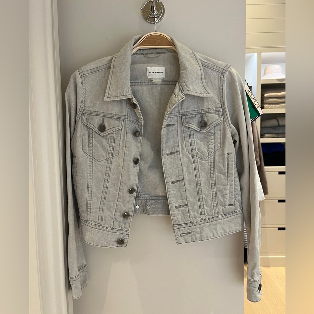 Club Monaco Light Gray Jean Jacket